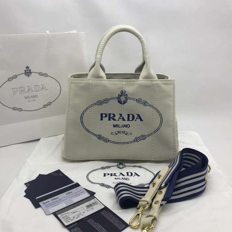 [Popular item] Prada Canapa fake x leather tote bag / shopping bag put78536