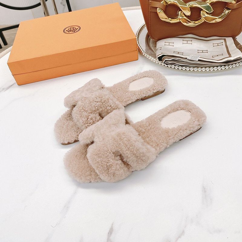 Very popular! Hermes Oran fur sandals, replica mules erf71052