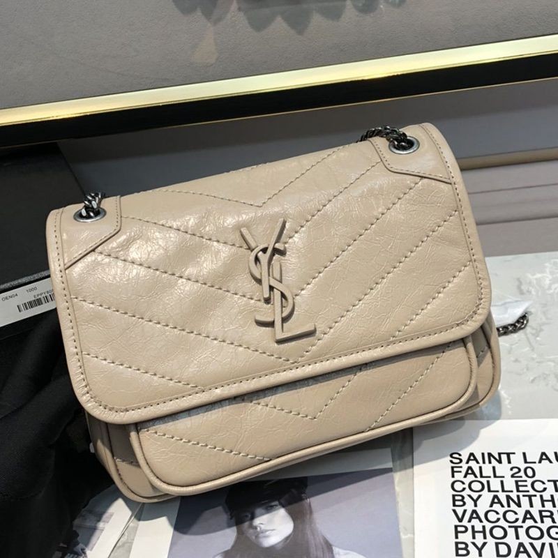 [Not available in Japan] Replica Saint Laurent Shoulder Bag Niki Baby Crinkle Vintage Leather Sav69448