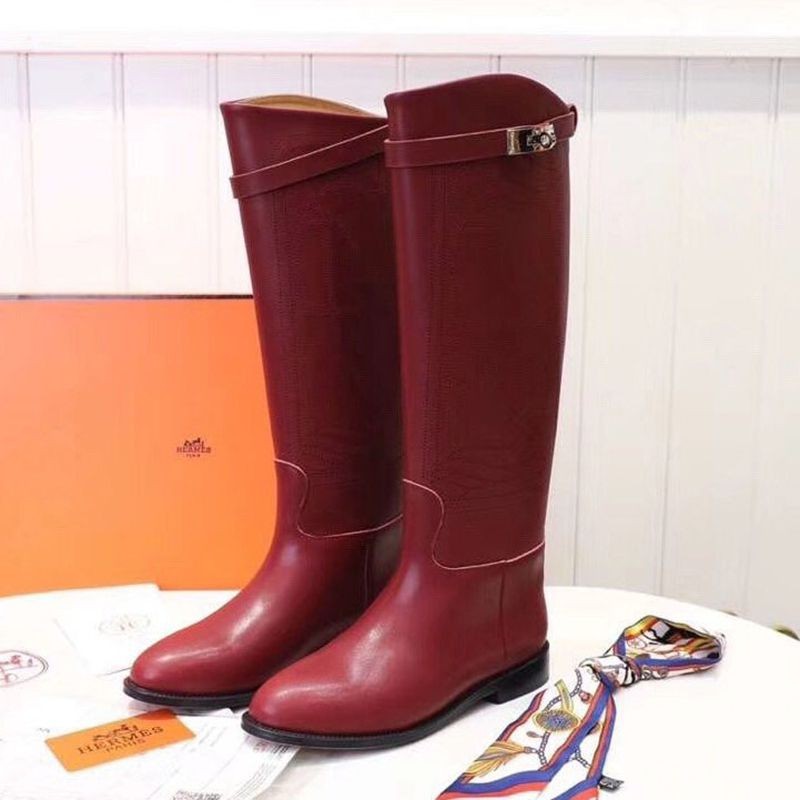 New Hermes Long Boots Replica Stitching Horse Tack Shoes Kelly erv31066