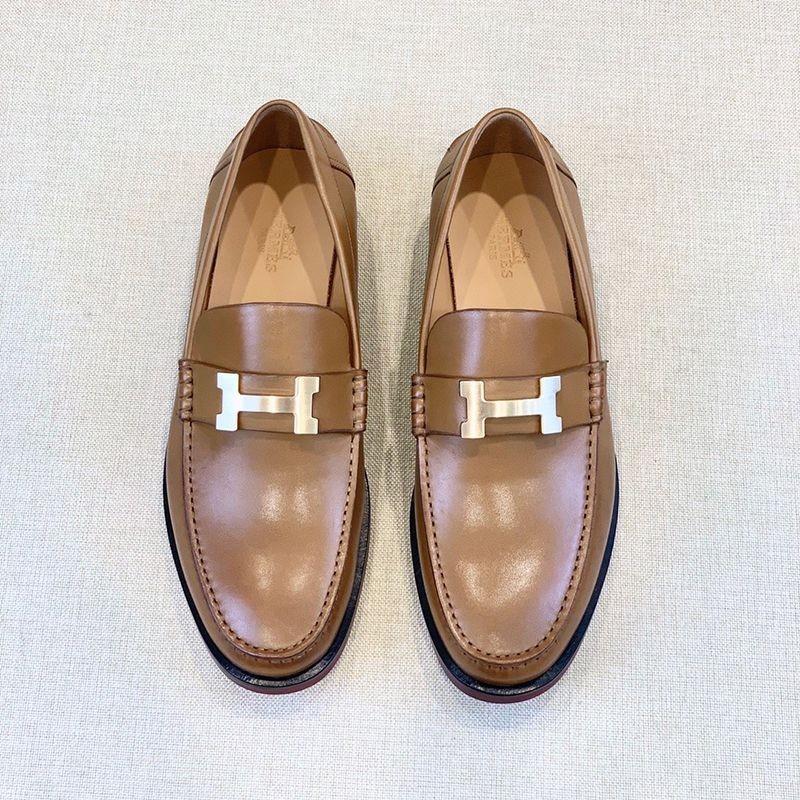 [Popular] Hermes Paris "H" logo loafers replica ery72137