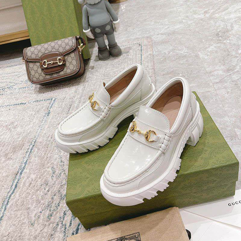 The rising popularity of the very popular Gucci lug sole horsebit replica loafers gus69848