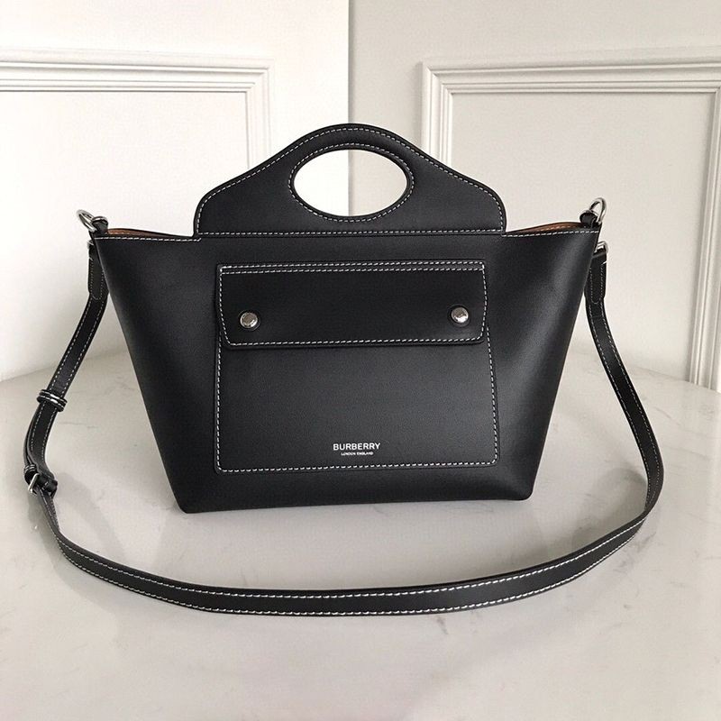 ★Popular in Japan! Burberry Mini Topstitched Leather Pocket Bag Replica 3WAY Baw68643