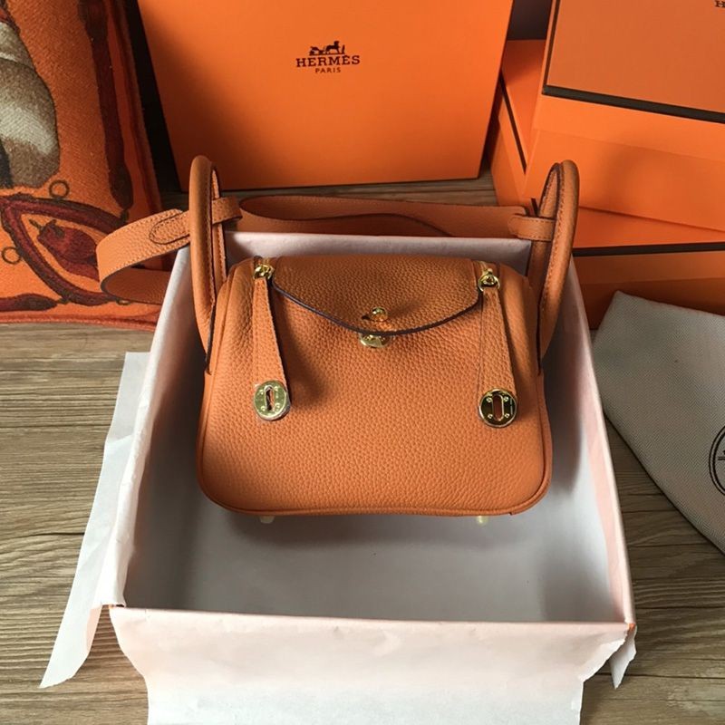 Hermes Lindy Mini Verso Replica Swift Silver Hardware he26076