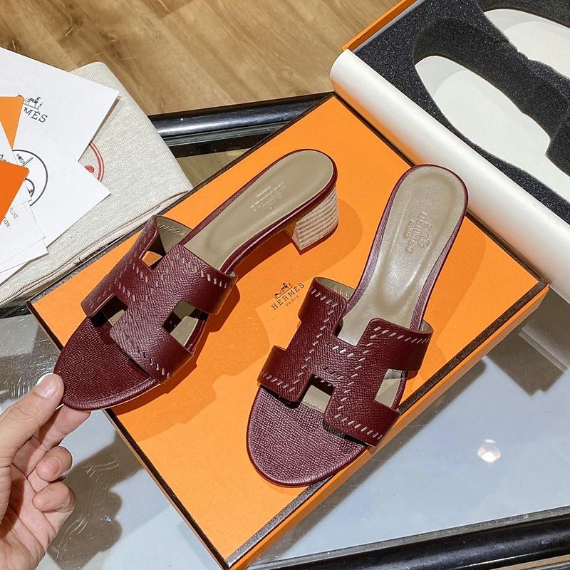 Rare color Hermes Oran flat sandals fake shoes mules erc14186