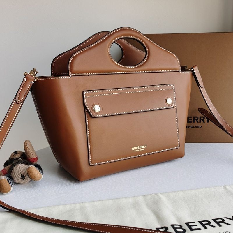 Very popular!! New color Burberry Mini Topstitched Leather Pocket Bag Replica 3WAY Baf94932