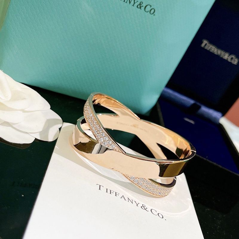 Hard to find Tiffany X-Narrow Hinge Fake Bangle Diamond Tix61256