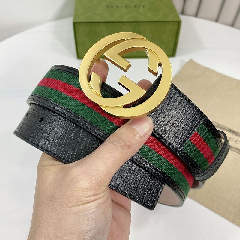 [Gucci Belt Replica] Reversible GG Supreme Canvas 38mm guu52349