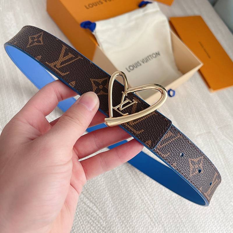 Classic Louis Vuitton belt copy 30MM [Monogram and heart tag combination is cute ★] vuv42364