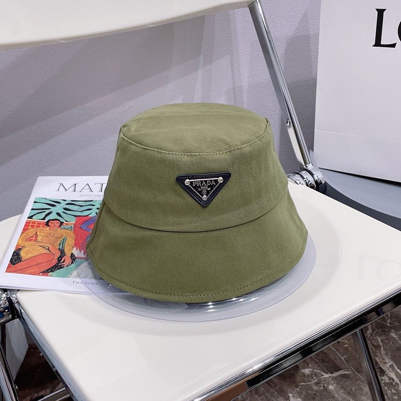 ☆Super popular☆Prada Triangle Logo Nylon Bucket Hat Replica puw86437