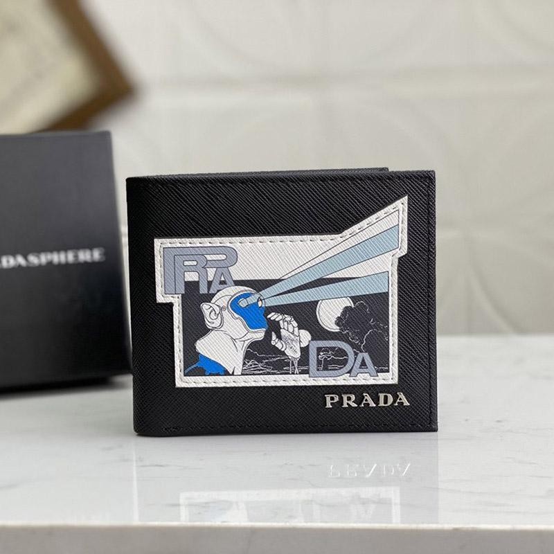 Love at first sight? Fake Prada leather folding wallet? Very popular! puo86927