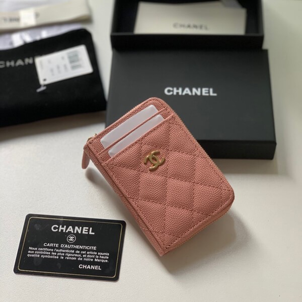 Tracked shipping Chanel caviar skin card case replica shf39846