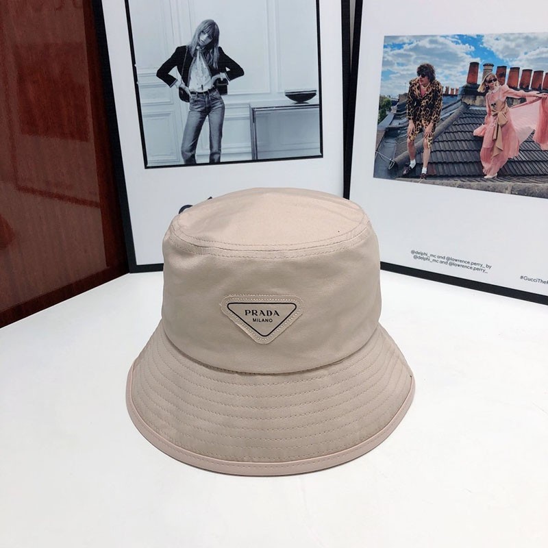 Super popular! Prada Triangle Logo Nylon Bucket Hat puv07691