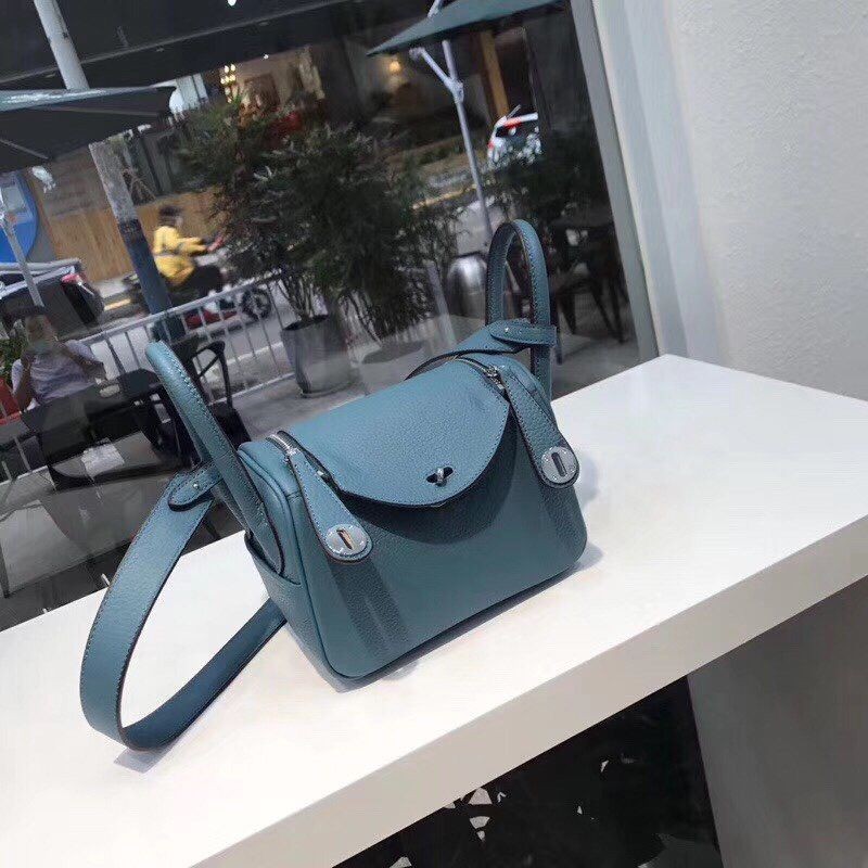 Hermes Lindy Mini Verso Copy Swift Silver Hardware he26034