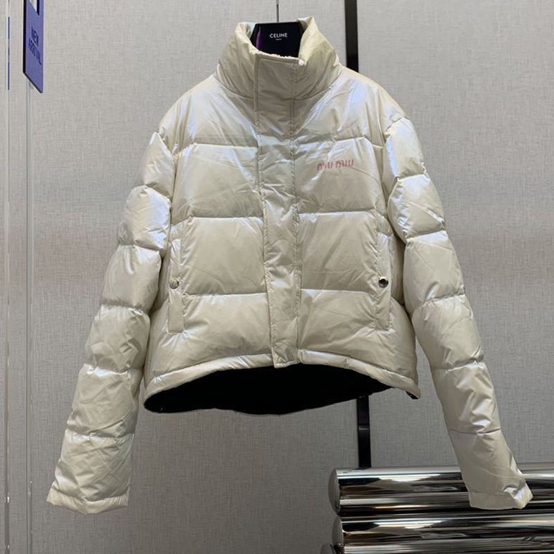 Extremely rare! Miu Miu replica logo down jacket in pink myp08587