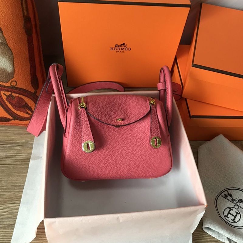 Hermes Lindy Mini Verso Replica Swift Silver Hardware he216074