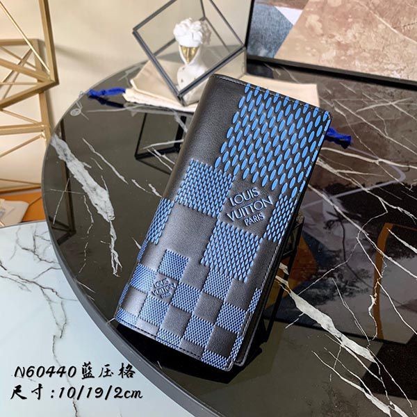 34 Louis Vuitton Long Wallet Replica Bi-fold Damier Logo Black Grey LV20226