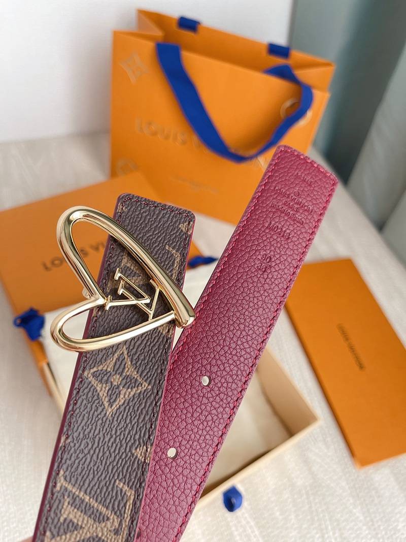 Very popular!! New color Louis Vuitton belt replica 30MM [Monogram and heart tag combination is cute ★] vuc37963