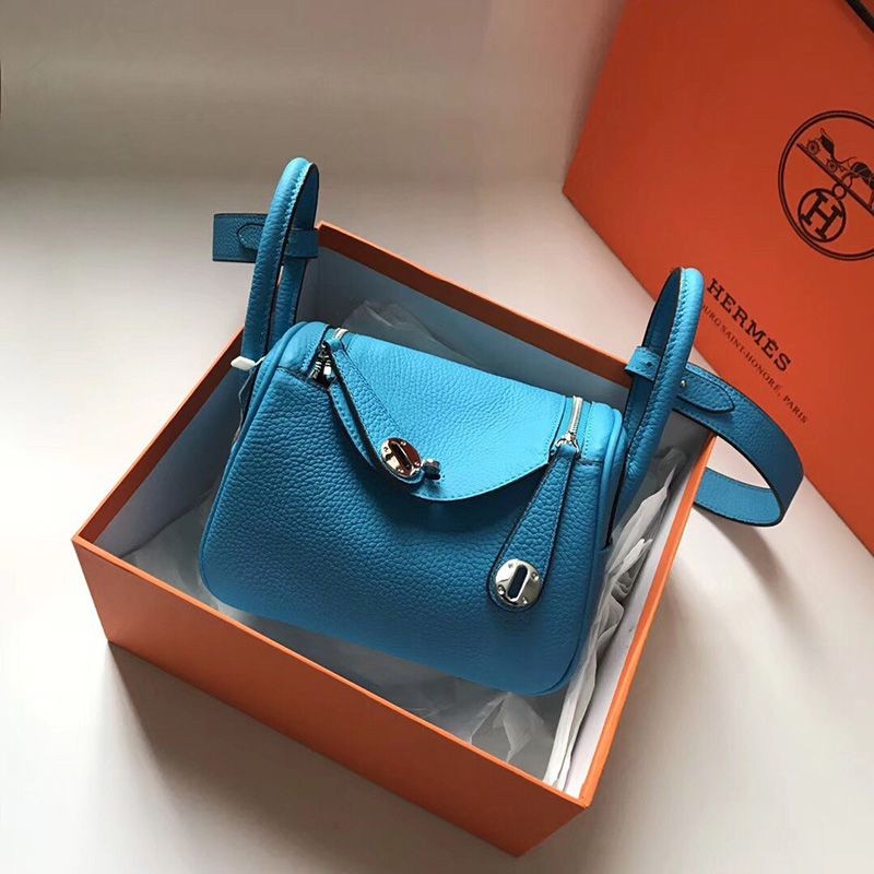 Hermes Lindy Replica Mini Verso Swift Silver Hardware he26040