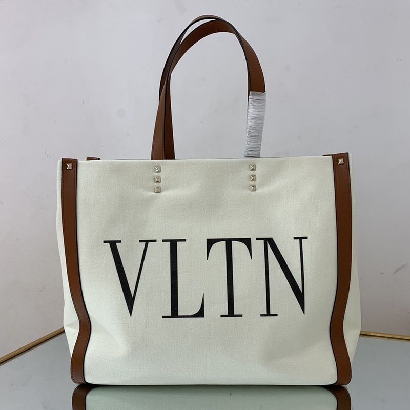 Hard to find Valentino tote bag replica shopping bag NEON VLTN canvas medium Vui76345
