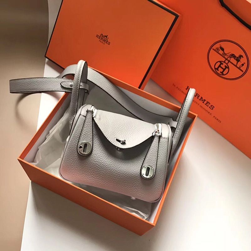 ☆Super popular☆Hermes Lindy Mini Verso Replica Swift Silver Hardware he26038