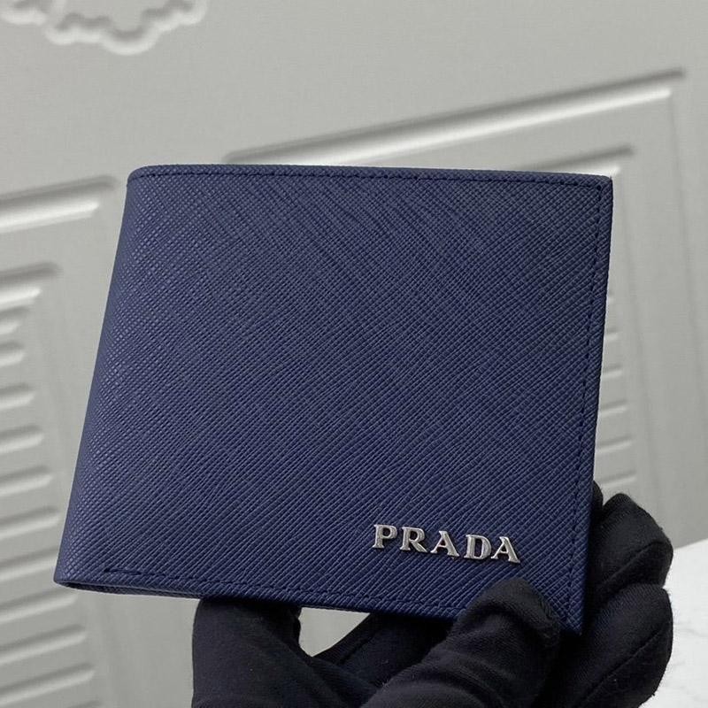 Very popular: Prada leather folding wallet replica pui67139
