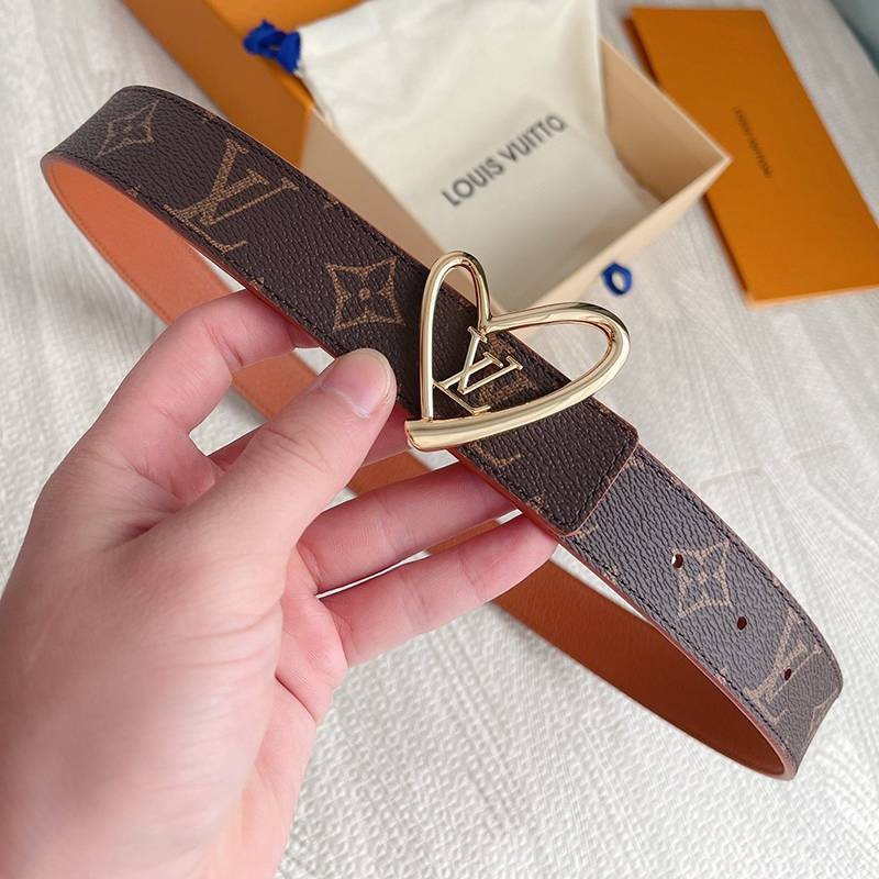 Hard to find Louis Vuitton belt replica 30mm [Monogram and heart tag combination is cute ★] vul04212
