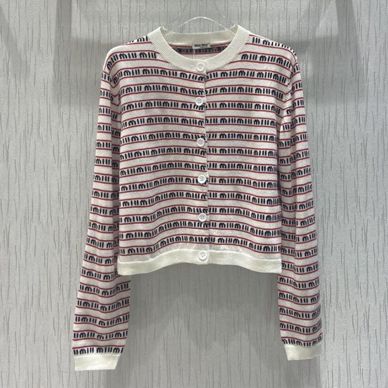 Miu Miu Cardigan - Sold Out - Replica - Lace Trim Mohair Blend myd22054