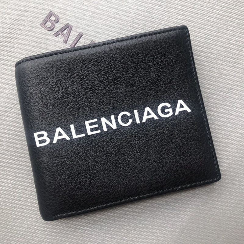 No. 1 in cumulative sales! Balenciaga wallet, fake logo, leather, bi-fold wallet with money clip, black 5943151IZI31090