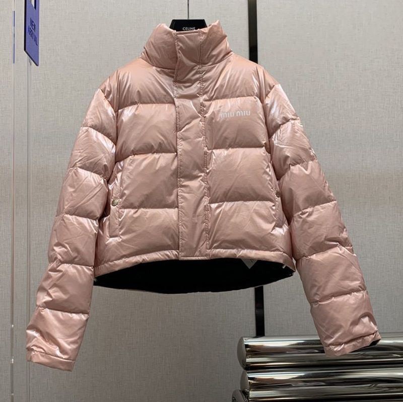★Japan!! Popular! Miu Miu replica logo down jacket pink myd11428