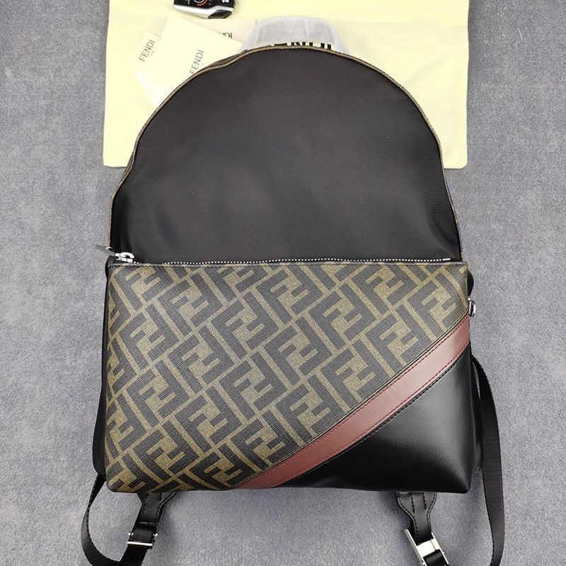 Fendi Backpack Replica Not Available in Japan Black Nylon Backpack fez25036