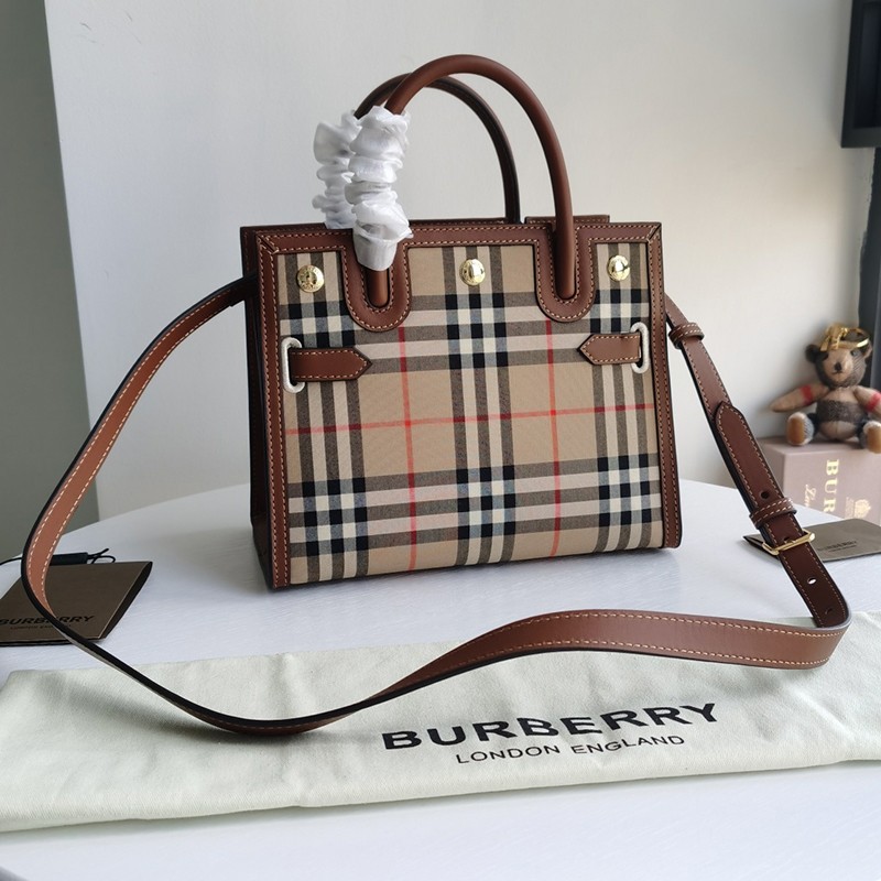 Rare Burberry Tote Bag Replica Vintage Check Title Bag Bab15035