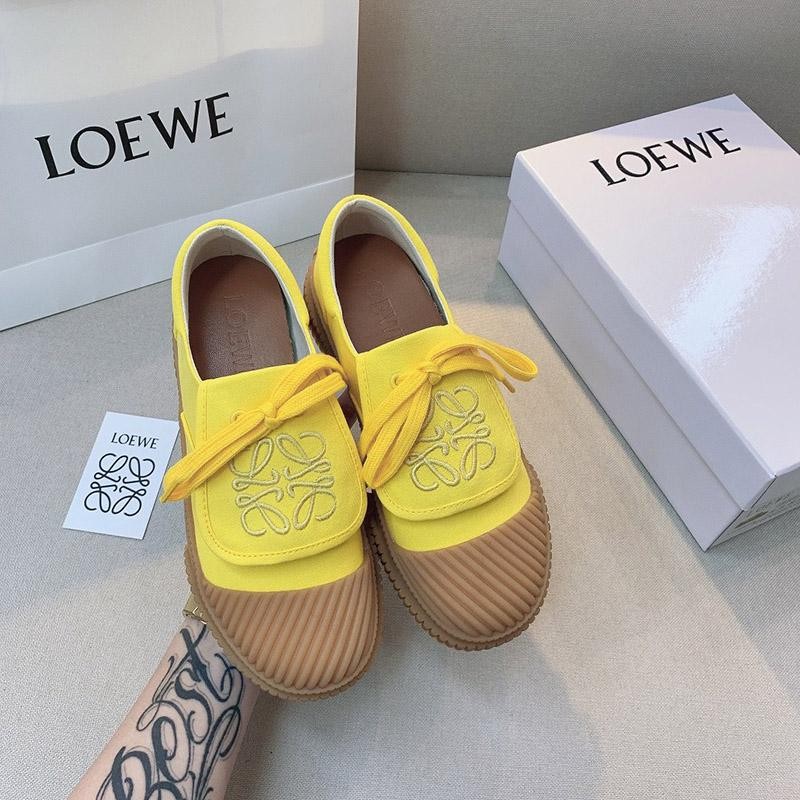 Popular Loewe Anagram Logo Replica Embroidered Flap Canvas Low Top loq74154