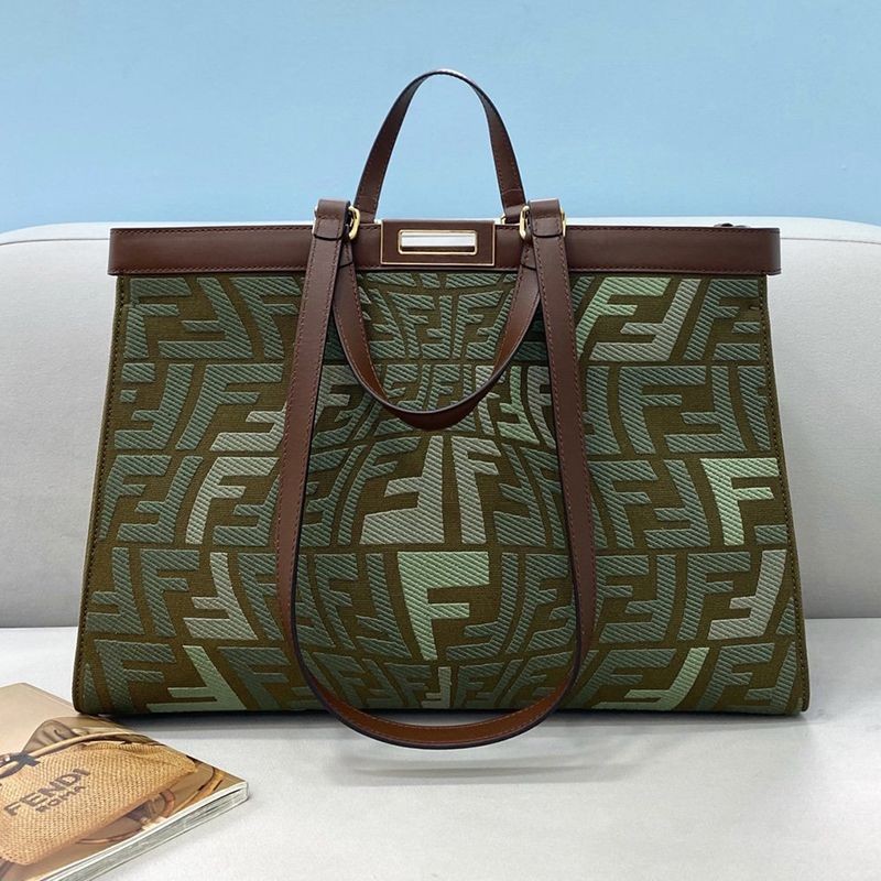 Rare color Fendi replica Peekaboo X Tote FF wool fisheye bag fel43820