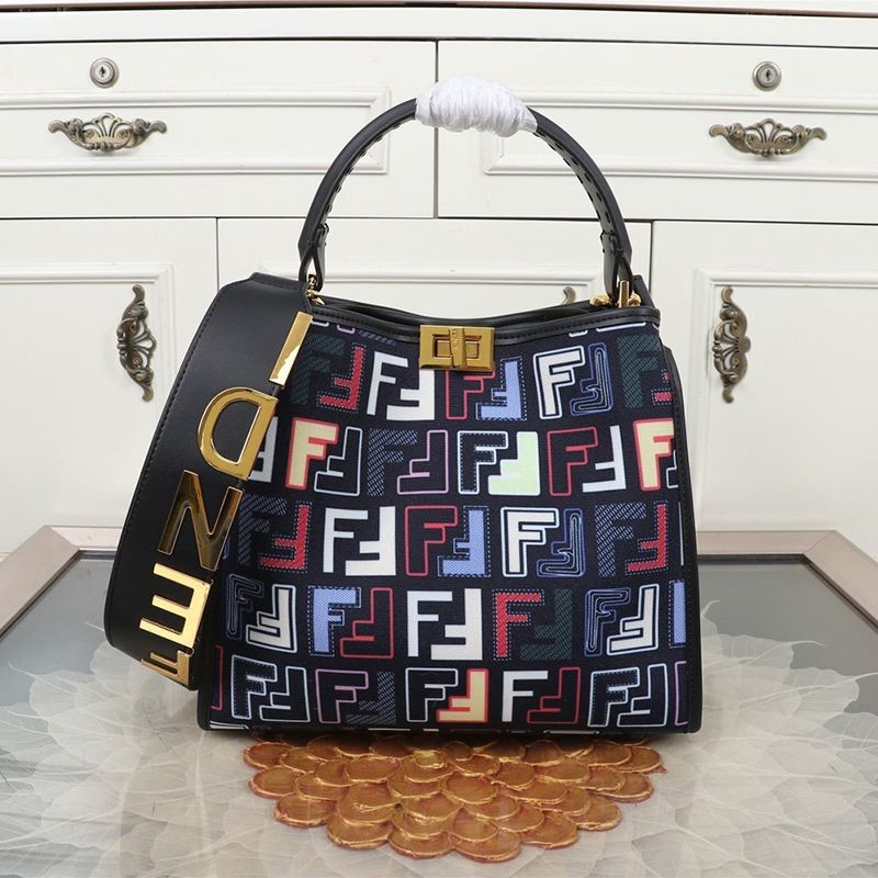 21AW new Fendi replica Peekaboo I See You Medium FF canvas bag fel26748