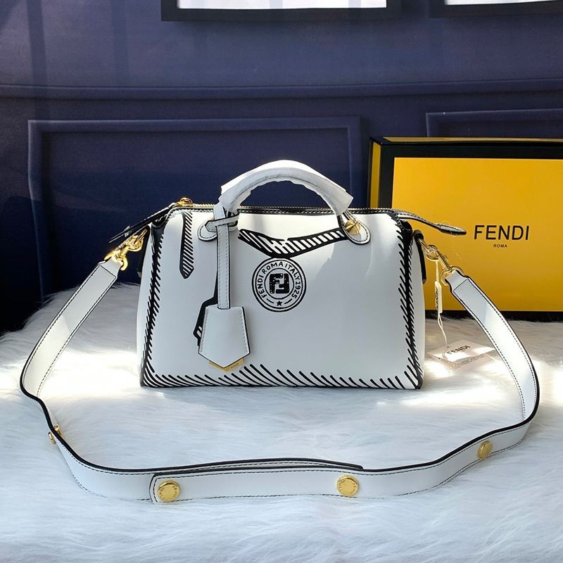 Battle for Fendi By the Way Replica Medium Leather Boston Bag Fed64839