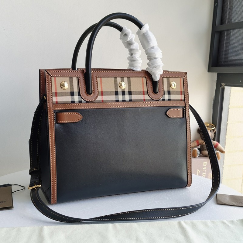 Classic Burberry handbag replica in leather and vintage check Title Bas34694