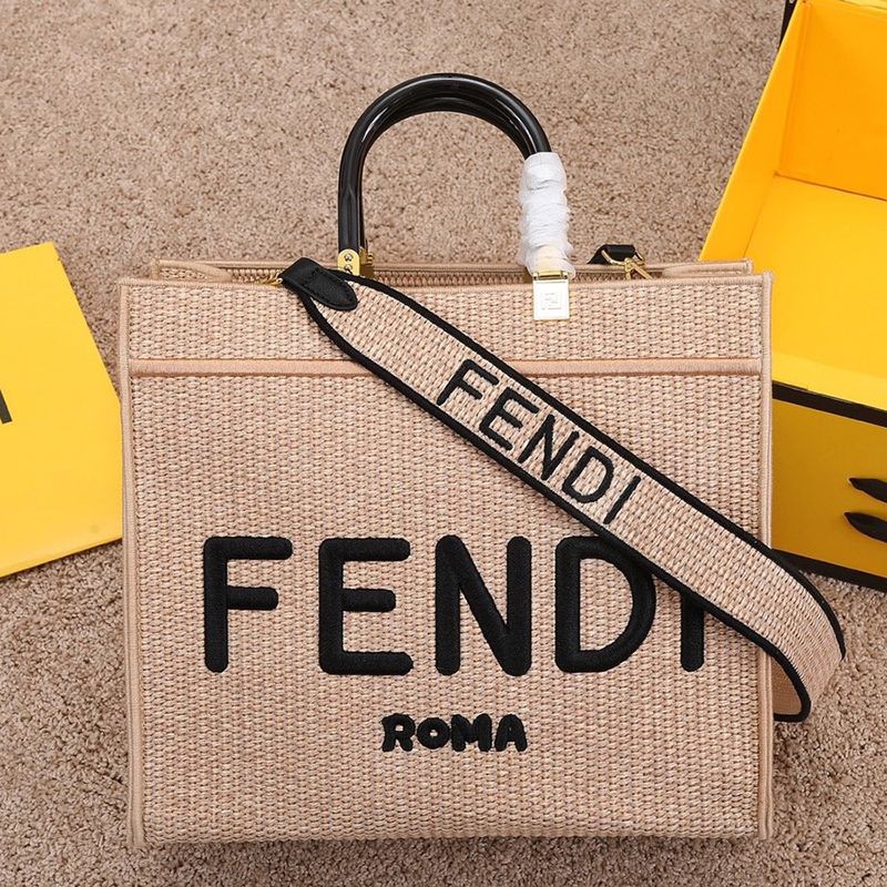Cute Fendi Sunshine Replica Medium Cotton Crochet Shopper fer72894