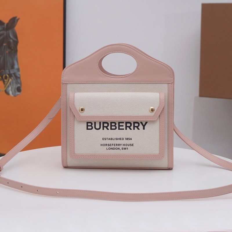 Very popular!! New color [Burberry Pocket Bag Replica] Mini Two-tone Canvas & Leather Bax29650