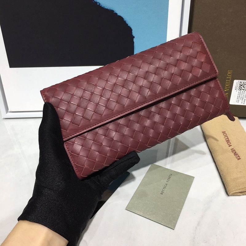 ★Popular in Japan! Bottega Veneta Replica Intrecciato Lamb Snap Long Wallet boz36242