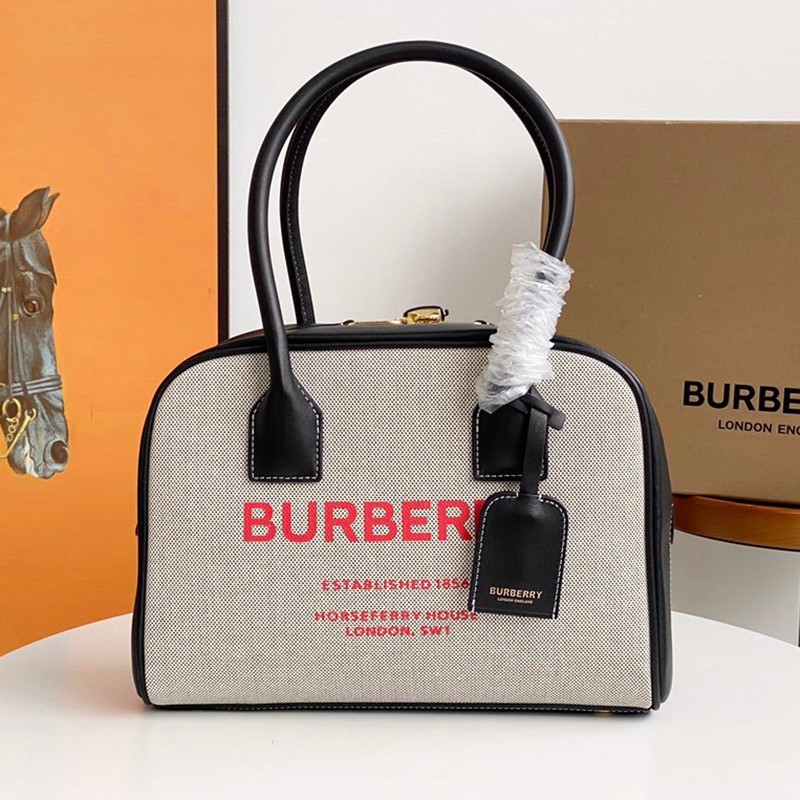 New! [Burberry Tote Bag Replica] Medium Canvas Half Cube Bag Bak90511