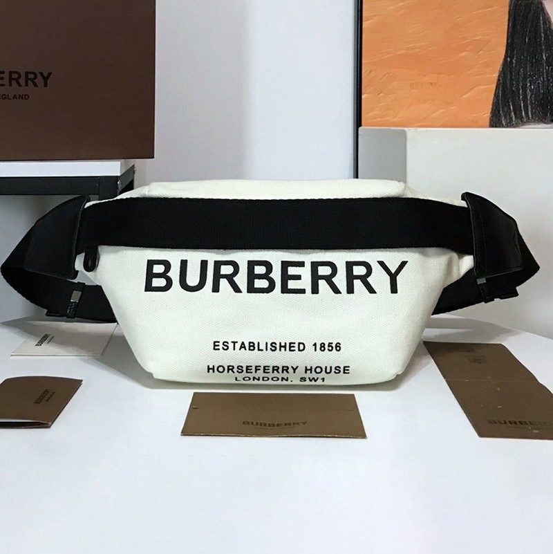 New Burberry Bag Replica Logo Print Body Bag WHITE Bau30432