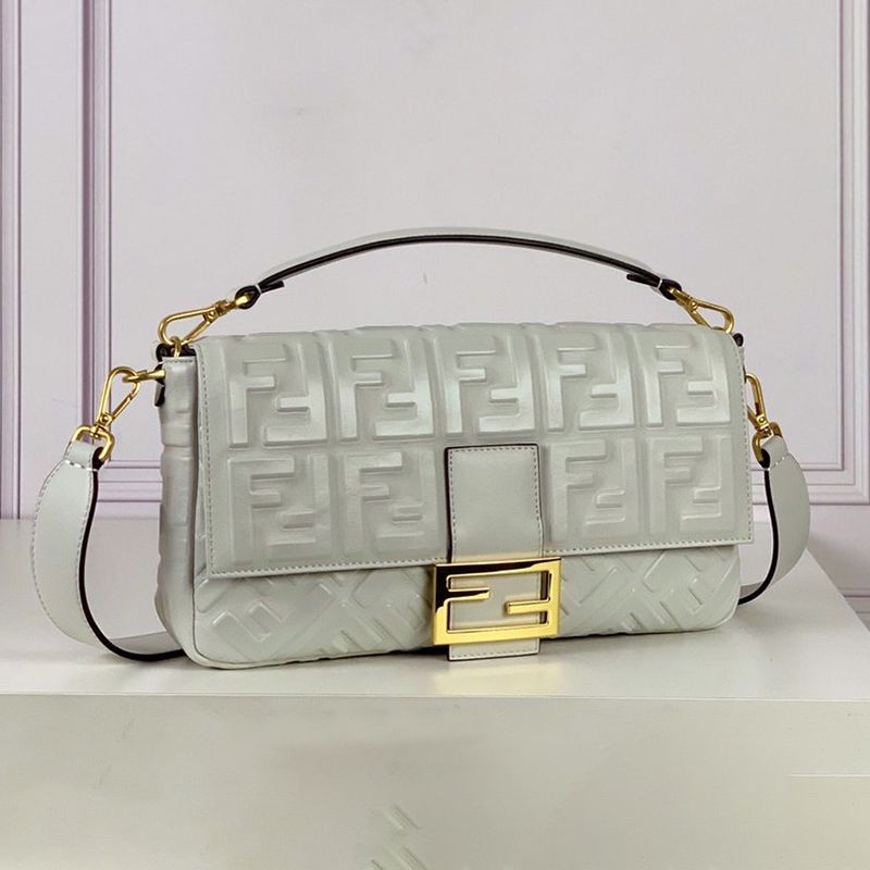Free shipping Fendi Baguette replica FF embossed Baguette leather bag feu53381