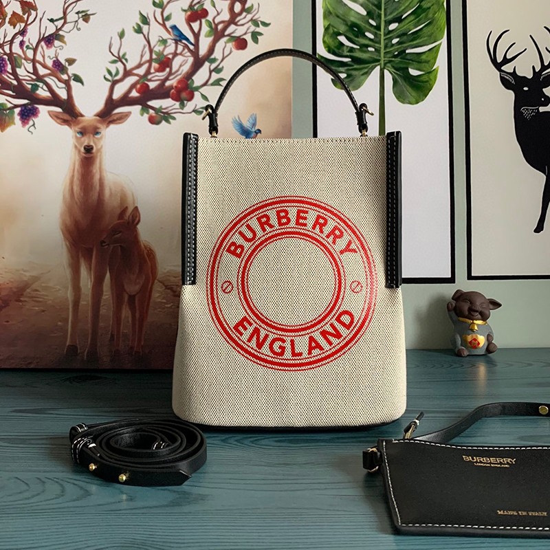 New Burberry handbags for spring, replica 2WAY Peggy bucket bag, NATURAL 8026824