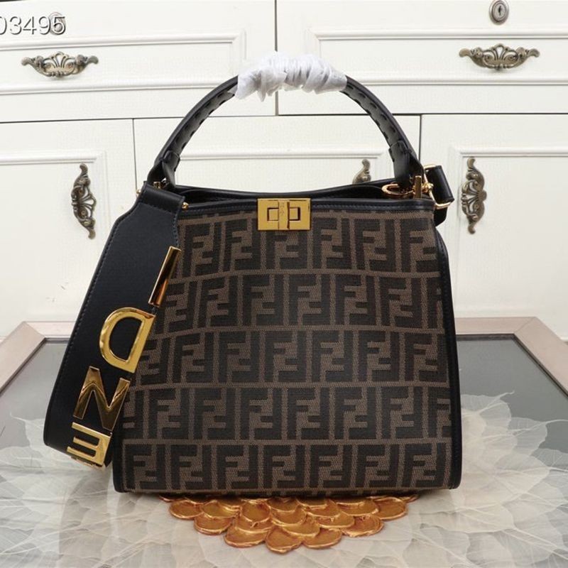 Classic Fendi Peekaboo I See You Replica Medium FF Canvas Bag fey94040