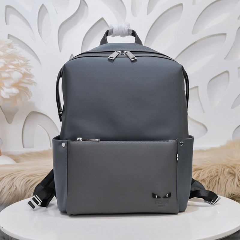 Very popular: Fendi black nylon and leather backpack replica fes47966