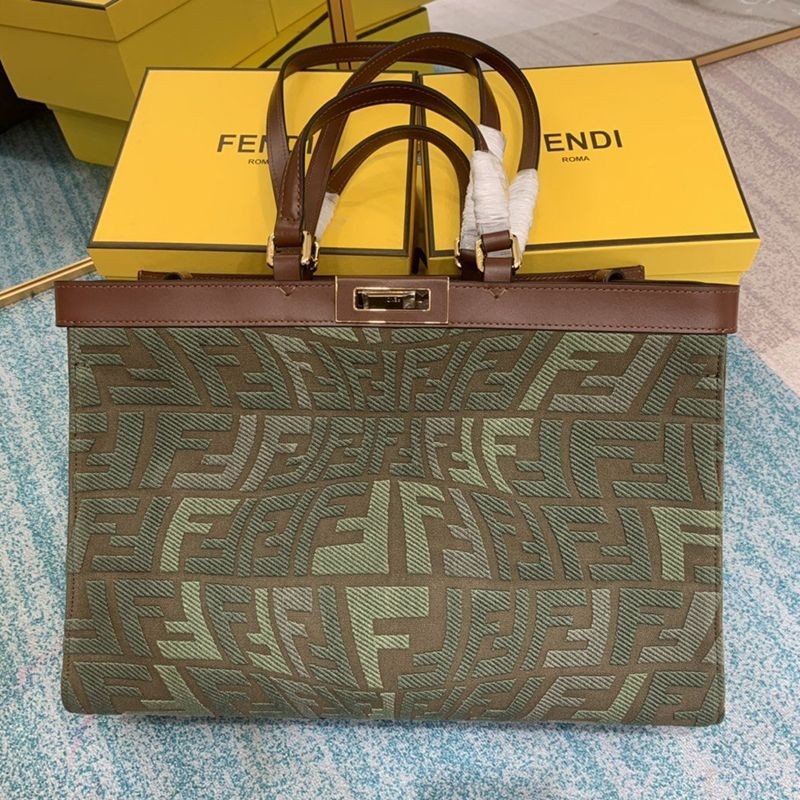 Rare color Fendi Peekaboo X Tote replica FF wool fisheye bag fek61251