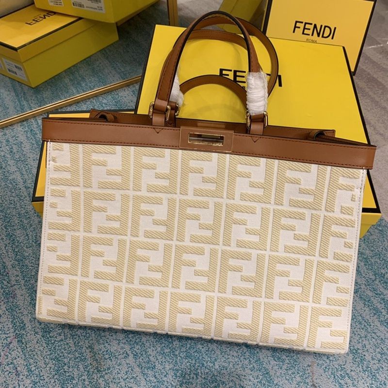 Free shipping Fendi replica Peekaboo X Tote canvas bag fen97074