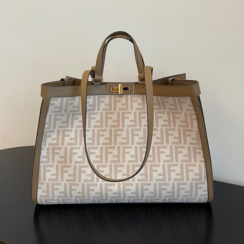 Very popular!! New color Fendi Peekaboo X Tote Fake FF Wool Bag 8BH374AHJ8F1F24 fea94314