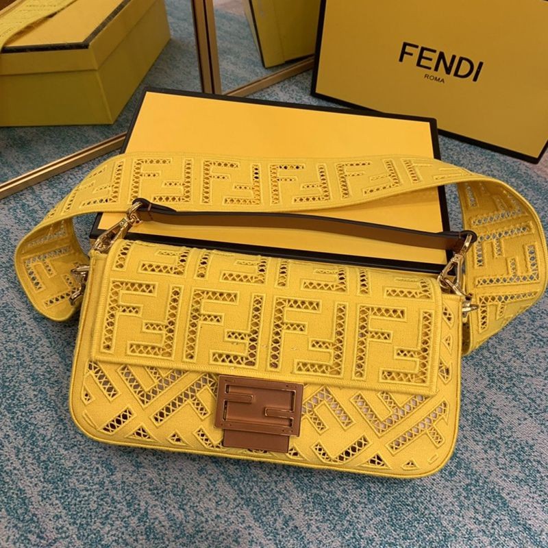 Rare Fendi Baguette Canvas Bag Replica/Embroidery fed36433